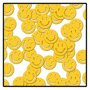 beistle fanci-fetti smile faces party supplies, 1 oz, yellow