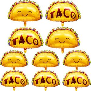 10 pieces taco mylar balloons taco foil balloons gold taco balloons for birthday wedding baby shower mexican fiesta theme party decoration