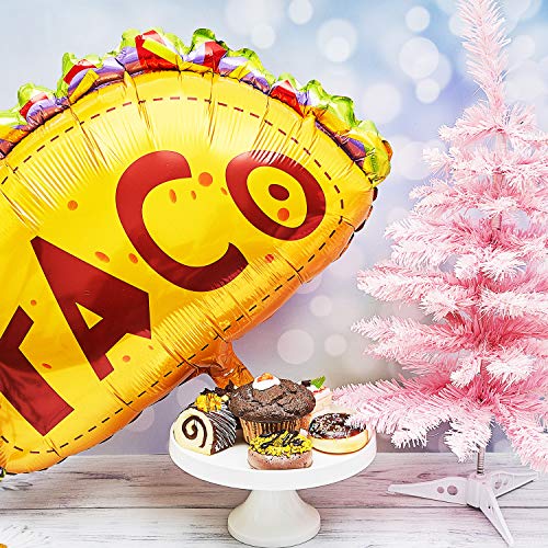 10 Pieces Taco Mylar Balloons Taco Foil Balloons Gold Taco Balloons for Birthday Wedding Baby Shower Mexican Fiesta Theme Party Decoration