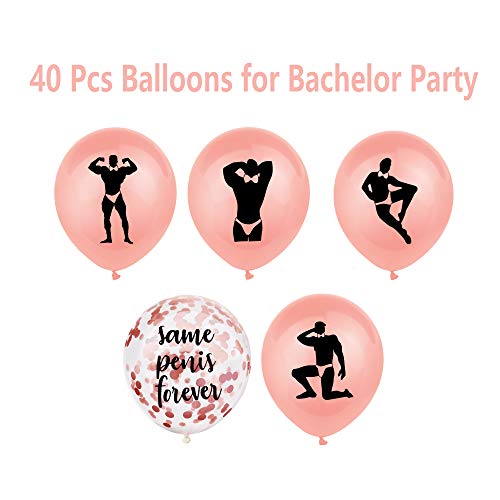 40Pcs Rose Gold Bachelorette Party Balloons, Bachelorette Party Decorations Set, Hen Party Decorations, Bridal Shower Decorations, Engagement Party Decorations Supplies Kit