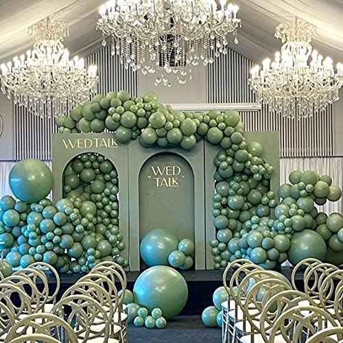 Janinus Sage Green Balloons Party Balloons 10 Inches 50 PCS Olive Green Party Balloons Sage Green Latex Balloons Birthday Balloons For Party