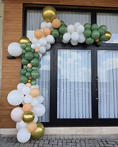 Janinus Sage Green Balloons Party Balloons 10 Inches 50 PCS Olive Green Party Balloons Sage Green Latex Balloons Birthday Balloons For Party