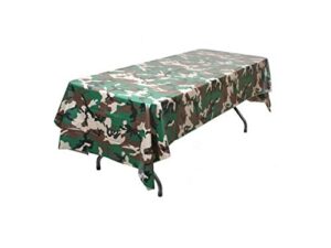 oojami pack of 6 camouflage plastic tablecover camo tablecloth – 54″ x 108″