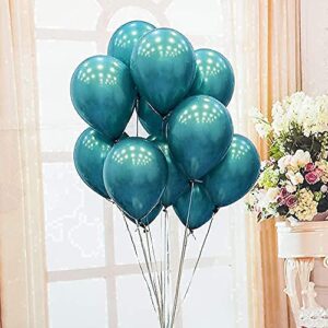 Teal Gold Balloons for Teal Turquoise Gold Birthday Decorations for Women of 30pcs Teal Gold Bridal Shower Decorations/Teal Gold Wedding Decorations/Gold Confetti Balloons