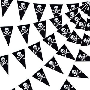 60 pieces pirate banners pirate theme party decoration pirate skull pennant triangle flags for birthday party supplies