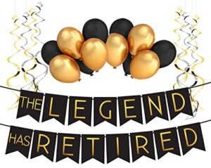 “the legend has retired” retirement decoration pack – retirement party supplies, gifts and decorations by sterling james company