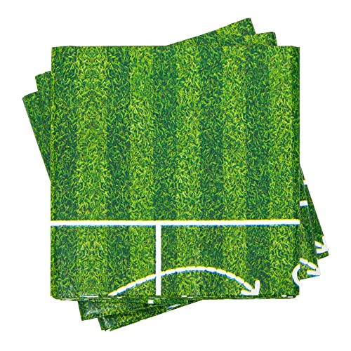 BLUE PANDA 3 Pack Grass Table Cloths for Parties, Soccer Themed Birthday Party Supplies (54 x 108 in)