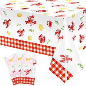 crawfish party tablecloths lobster birthday table covers red lobster crab party party supplies for seafood festivals birthday party decorations, 108 x 54 inch