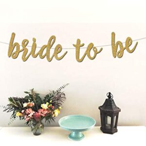 Bride to Be Banner - Premium Gold Glitter Cardstock Paper - Larger Text for Better Visibility - Perfect Decoration for Bridal Shower, Engagement, Bachelorette, Lingerie Party