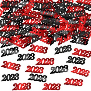 Black and Red Graduation Confetti 2023 - Pack 1.8 Ounce | 2023 Confetti for Red and Black Graduation Decorations 2023 | Class of 2023 Decorations Red and Black | Graduation Party Decorations 2023