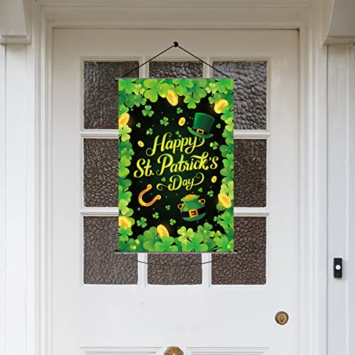 St Patricks Day Decorations Door Banner Irish Shamrock Welcome Sign Decor St. Patrick's Door Banner Sign Hanging Fabric Green Garland for Home Office Front Door Yard Outdoor Party Decor