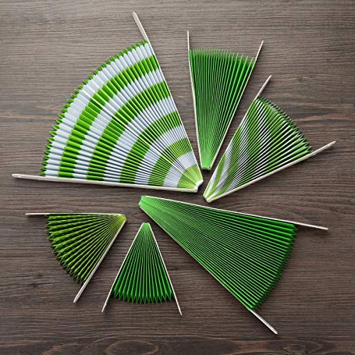 ONUPGO Green Paper Fan Decorations Set -12PCS Hanging Paper Fans Flower Set, Mexican Fiesta Kids Round Pattern Paper Garlands Party Favor Banner for Wedding Birthday Baby Shower Event Accessories