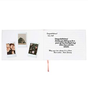 J&A Homes Wedding Guest Book - Polaroid Album Photo Guestbook Registry Sign-in with Gold Foil & Gilded Edges - White Hardbound Book with Bookmark - 9” x 6” inches Small Rose Gold (100 Pages)