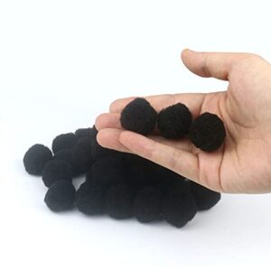 200pcs Black Pom Pom Balls,1 inch Pom Poms ,Pompoms for DIY Creative Crafts Decorations