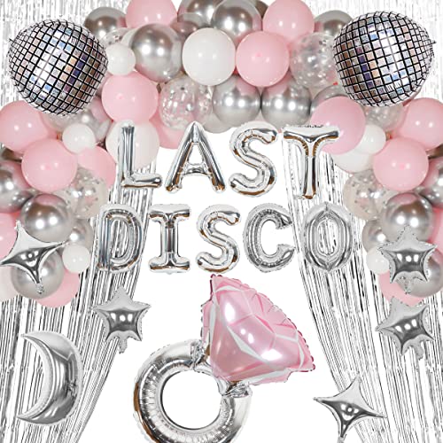 Last Disco Bachelorette Party Balloon Kit Sliver Pink Disco Bachelorette Party Supplies Western Cowgirl Bachelorette Party Decorations Disco Balloon Arch for Nashville Last Disco Bridal Shower Party