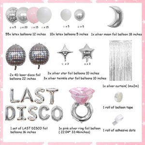 Last Disco Bachelorette Party Balloon Kit Sliver Pink Disco Bachelorette Party Supplies Western Cowgirl Bachelorette Party Decorations Disco Balloon Arch for Nashville Last Disco Bridal Shower Party