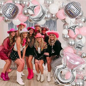 Last Disco Bachelorette Party Balloon Kit Sliver Pink Disco Bachelorette Party Supplies Western Cowgirl Bachelorette Party Decorations Disco Balloon Arch for Nashville Last Disco Bridal Shower Party