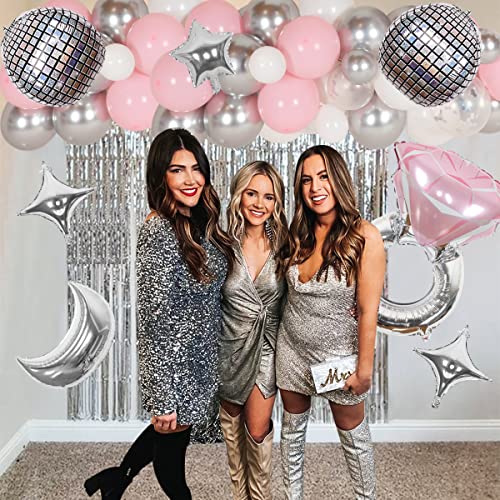 Last Disco Bachelorette Party Balloon Kit Sliver Pink Disco Bachelorette Party Supplies Western Cowgirl Bachelorette Party Decorations Disco Balloon Arch for Nashville Last Disco Bridal Shower Party