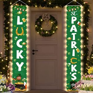 st patrick’s day front door banners lighted irish shamrock porch sign with led light decorations lucky door sign shamrock hanging banner for st patrick’s day spring party indoor outside lighted decor