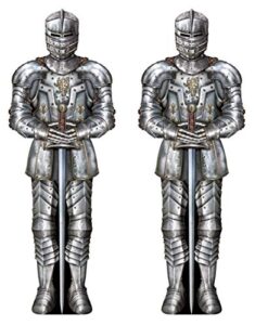 beistle jointed suit of armor 2 piece, 6′, silver