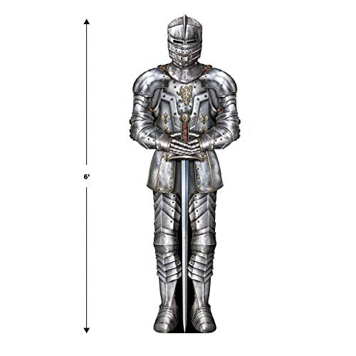 Beistle Jointed Suit of Armor 2 Piece, 6', Silver