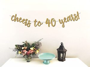 cheers to 40 years banner – premium glitter cardstock paper – larger text for better visibility – perfect decoration for 40th birthday party celebration