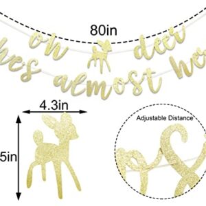 Oh Deer He's Almost Here Banner- Boy Woodland Baby Shower Decorations, Oh Deer Baby Shower Banner, Woodland Creature Baby Shower Party, Woodland Baby Boy Shower Party Decoration