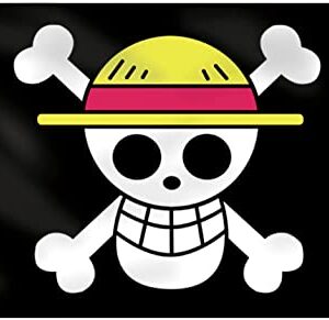 27.5 X 43.3 Inches Luffy's Straw Hat Pirate Flag ,70cm X 110cm OP Anime Jolly Roger Pirate with Straw Hat Flag