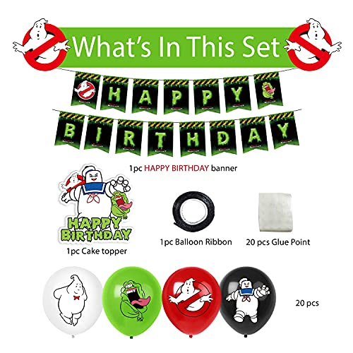 Ghost party supplies birthday, Ghost party supplies Set includes ghost happy birthday banner, ghost cake topper, ghost balloons, ghost party decorations for ghost birhtday themed party