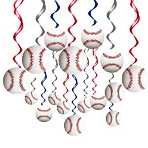 42 pcs baseball hanging swirls decorations baseball birthday party streamers wall ceiling hanging spirals baseball party decorations supplies
