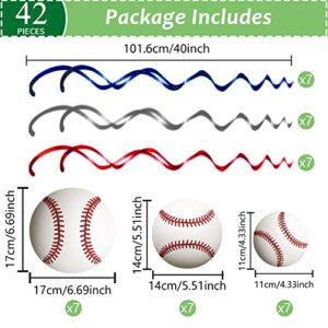 42 Pcs Baseball Hanging Swirls Decorations Baseball Birthday Party Streamers Wall Ceiling Hanging Spirals Baseball Party Decorations Supplies