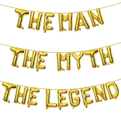 The Man The Myth The Legend Balloon | Retirement Party Decorations Foil Balloon Banner Backdrops | Men Party Balloons for Him Guy Funny Birthday Father's Day Decoration | Men Birthday Gift