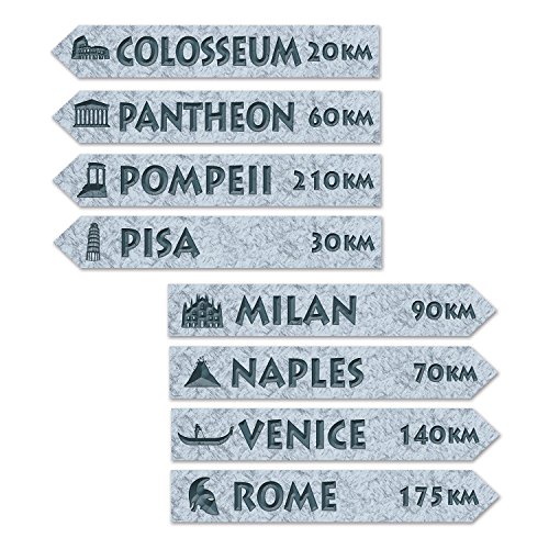 Beistle 4 Piece Italian Theme Street Sign Cut Outs Wall Decorations Italy Party Decorations