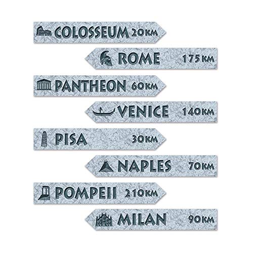 Beistle 4 Piece Italian Theme Street Sign Cut Outs Wall Decorations Italy Party Decorations