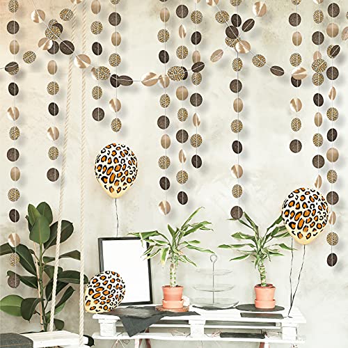 Leopard Theme Party Garland for Cheetah Theme Hanging Decoration Jungle Banner Wildlife Backdrop for Wedding Birthday Party Supplies