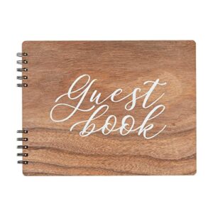 personalized rustic style wedding guest book for reception, rehearsal dinner (112 pages, 11.25 x 8.75 in)