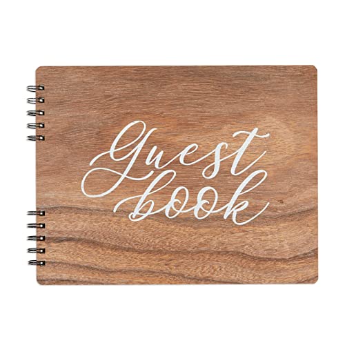 Personalized Rustic Style Wedding Guest Book for Reception, Rehearsal Dinner (112 Pages, 11.25 x 8.75 in)