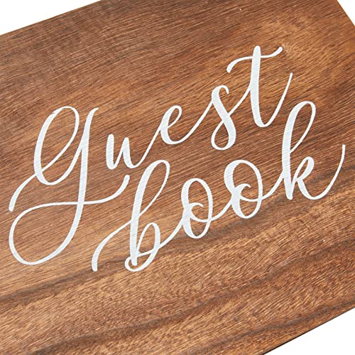 Personalized Rustic Style Wedding Guest Book for Reception, Rehearsal Dinner (112 Pages, 11.25 x 8.75 in)