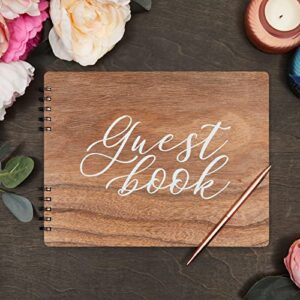 Personalized Rustic Style Wedding Guest Book for Reception, Rehearsal Dinner (112 Pages, 11.25 x 8.75 in)