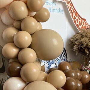 TEDREN 127PCS Balloon Garland Arch Kit Coffee Brown White Latex Balloons Kit for Garland Theme Party Birthday Baby Shower Wedding Decorations (Coffee)