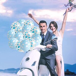 50PCS Cloud Latex Balloons Decorative Balloons Blue and Transparent Cloud Print Balloons for Baby Shower Boys Girls Birthday Party Supplies (Blue)