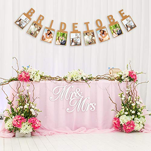 Tatuo Bridal to Be Photo Banner Bride Bunting for Wedding Decoration and Bridal Shower Party Supply (Brown)