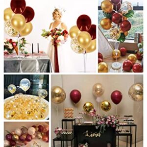 Burgundy Balloons Maroon Gold Graduation Decorations 2023/Burgundy Gold Birthday Party Decorations Women/Fall Balloons Fall Bridal Shower Decorations/Fall Party/Wedding