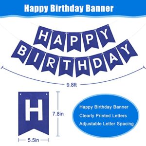 40th Birthday Decorations, 40th Birthday Decorations for Men, Happy Birthday Banner Blue Number 40 Foil Balloon for 40th Anniversary Decorations Birthday Party Backdrop