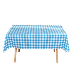 blue and white premium plastic checkered flag tablecloths picnic table covers, tablecovers party favor 54x108inch of 3 pcs (2, blue and white)