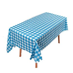 Blue and White Premium Plastic Checkered Flag Tablecloths Picnic Table Covers, Tablecovers Party Favor 54X108Inch of 3 Pcs (2, Blue and White)