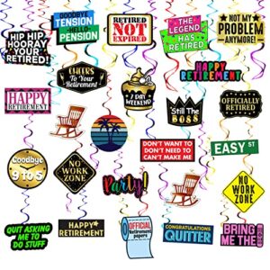 25 piece retirement party hanging swirls decorations, hilarious happy retirement party supplies and gifts