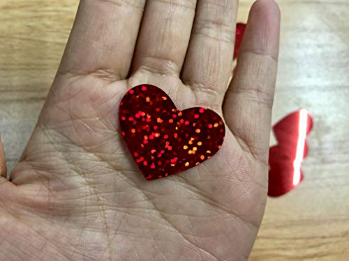 600Pcs Valentines Day Heart Confetti, Red Glitter Valentines Confetti Hearts, Hearts Table Confetti Decorations for Valentine's Day Wedding Anniversary Party Home Table Decoration Photo Booth Backdrop