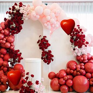 valentines balloons garland arch kit with pink red heart balloons or valentine day proposal engagement wedding party decorations