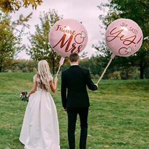 Diamond Ring Foil Balloon Set, 5pcs Bridal Shower Supplies for Bridal Shower Bride to be Party Wedding Engagement Decoration